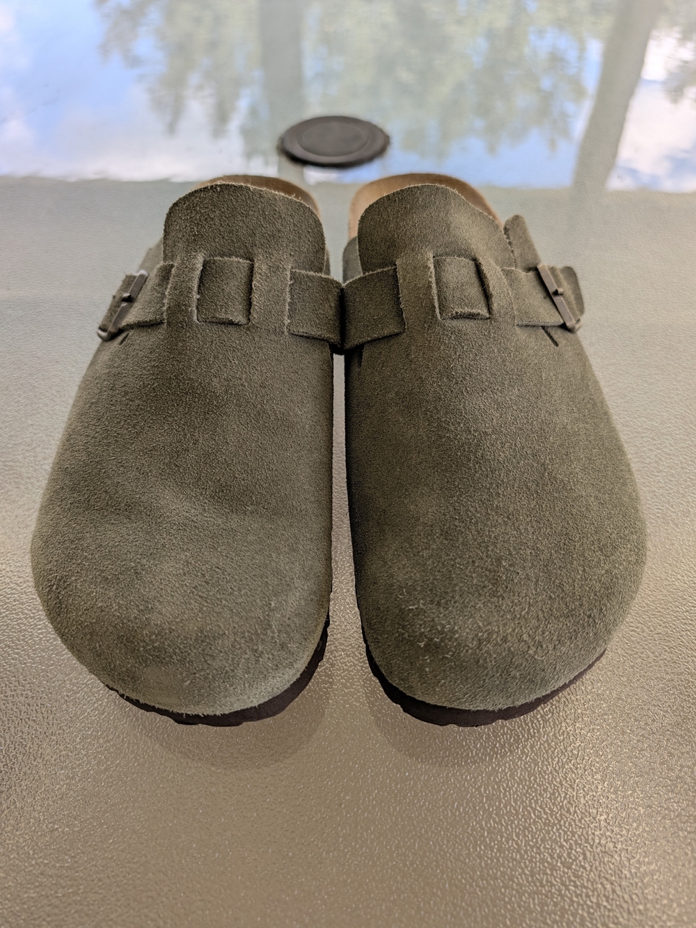 Men's Cushionaire  Olive Suede Clog Size 10